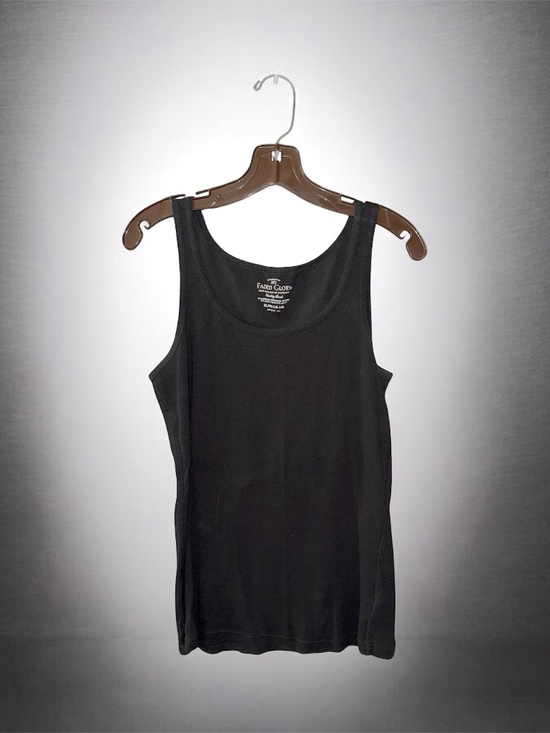 Faded Glory Tops - Faded Glory Black Sleeveless Ribbed Women's Tank Top XL 16/18 Organic Cotton